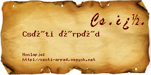 Csóti Árpád névjegykártya